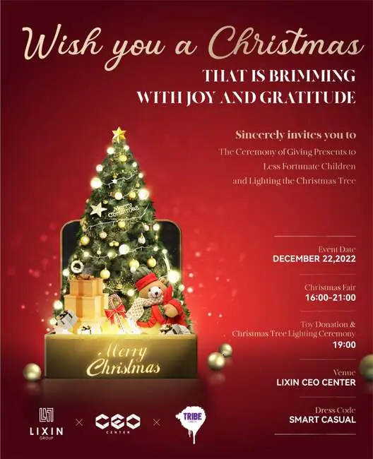 Official poster for the CEO CENTER Christmas Market, toy donation and tree-lighting ceremony